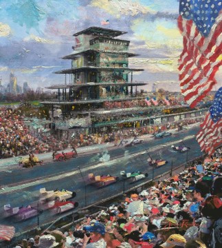 350 人の有名アーティストによるアート作品 Painting - インディアナポリス モーター スピードウェイ 100 位 トーマス キンケード